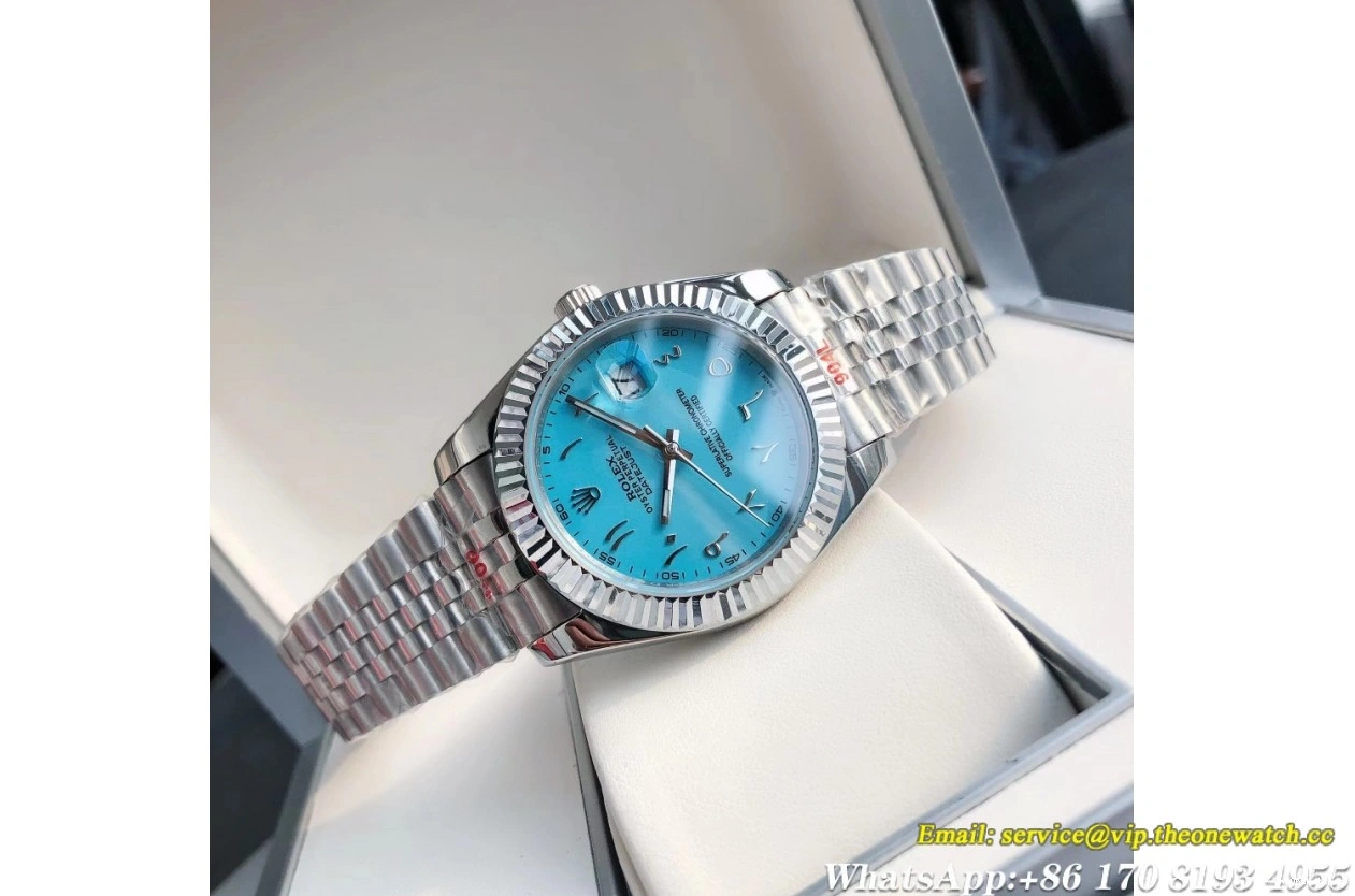 Tiffany 41mm Blue 126334 SS GDF Datejust Flt Jub MY8215 SS Arab 0122
